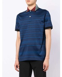 dunkelblaues horizontal gestreiftes Polohemd von Paul Smith