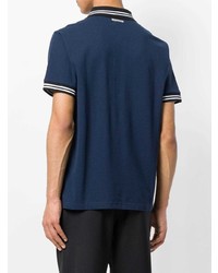 dunkelblaues horizontal gestreiftes Polohemd von Les Hommes