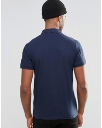 dunkelblaues horizontal gestreiftes Polohemd von Jack and Jones