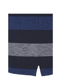 dunkelblaues horizontal gestreiftes Polohemd von Jan Vanderstorm