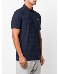 dunkelblaues horizontal gestreiftes Polohemd von Lacoste