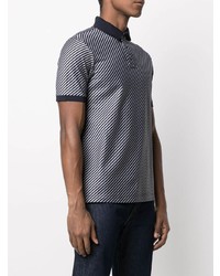 dunkelblaues horizontal gestreiftes Polohemd von Emporio Armani