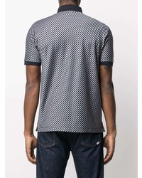 dunkelblaues horizontal gestreiftes Polohemd von Emporio Armani