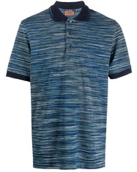 dunkelblaues horizontal gestreiftes Polohemd von Missoni