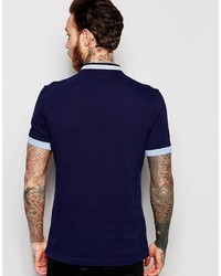 dunkelblaues horizontal gestreiftes Polohemd von Fred Perry