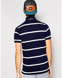 dunkelblaues horizontal gestreiftes Polohemd von Tommy Hilfiger