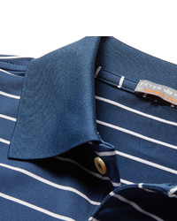 dunkelblaues horizontal gestreiftes Polohemd von Peter Millar