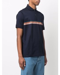 dunkelblaues horizontal gestreiftes Polohemd von PS Paul Smith