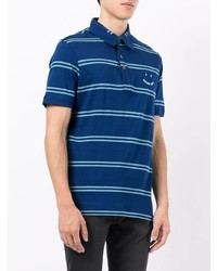 dunkelblaues horizontal gestreiftes Polohemd von PS Paul Smith