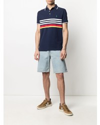 dunkelblaues horizontal gestreiftes Polohemd von Polo Ralph Lauren