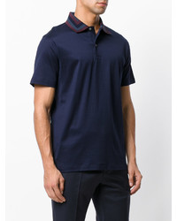 dunkelblaues horizontal gestreiftes Polohemd von Paul Smith