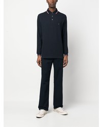 dunkelblaues horizontal gestreiftes Polohemd von Tommy Hilfiger