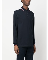 dunkelblaues horizontal gestreiftes Polohemd von Tommy Hilfiger