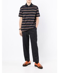 dunkelblaues horizontal gestreiftes Polohemd von Paul Smith