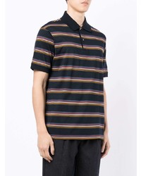 dunkelblaues horizontal gestreiftes Polohemd von Paul Smith