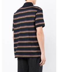 dunkelblaues horizontal gestreiftes Polohemd von Paul Smith