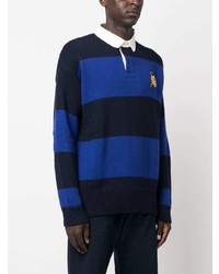 dunkelblaues horizontal gestreiftes Polohemd von Polo Ralph Lauren