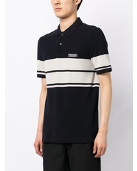 dunkelblaues horizontal gestreiftes Polohemd von Armani Exchange