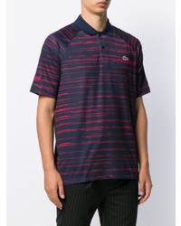 dunkelblaues horizontal gestreiftes Polohemd von Lacoste