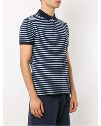 dunkelblaues horizontal gestreiftes Polohemd von Emporio Armani