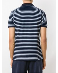 dunkelblaues horizontal gestreiftes Polohemd von Emporio Armani