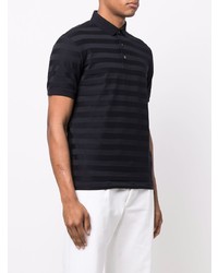 dunkelblaues horizontal gestreiftes Polohemd von Emporio Armani