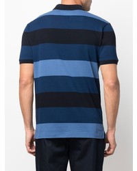 dunkelblaues horizontal gestreiftes Polohemd von Emporio Armani