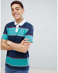 dunkelblaues horizontal gestreiftes Polohemd von Tommy Jeans