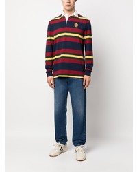 dunkelblaues horizontal gestreiftes Polohemd von Polo Ralph Lauren