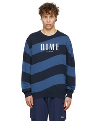 dunkelblaues horizontal gestreiftes Sweatshirt von Dime