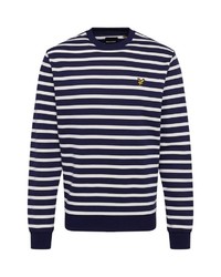 dunkelblaues horizontal gestreiftes Sweatshirt von Lyle & Scott