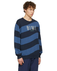 dunkelblaues horizontal gestreiftes Sweatshirt von Dime