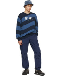 dunkelblaues horizontal gestreiftes Sweatshirt von Dime