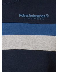 dunkelblaues horizontal gestreiftes Sweatshirt von Petrol Industries