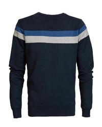 dunkelblaues horizontal gestreiftes Sweatshirt von Petrol Industries