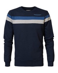 dunkelblaues horizontal gestreiftes Sweatshirt von Petrol Industries