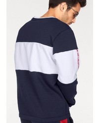 dunkelblaues horizontal gestreiftes Sweatshirt von Puma