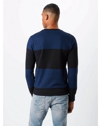 dunkelblaues horizontal gestreiftes Sweatshirt von Scotch & Soda