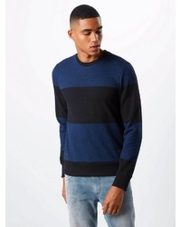 dunkelblaues horizontal gestreiftes Sweatshirt von Scotch & Soda