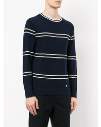 dunkelblaues horizontal gestreiftes Sweatshirt von Loveless