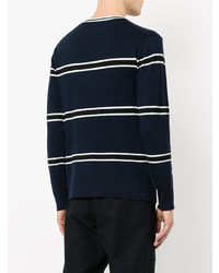 dunkelblaues horizontal gestreiftes Sweatshirt von Loveless