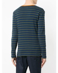 dunkelblaues horizontal gestreiftes Sweatshirt von Mads Nørgaard