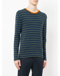 dunkelblaues horizontal gestreiftes Sweatshirt von Mads Nørgaard