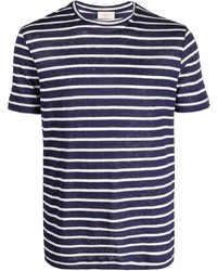 dunkelblaues horizontal gestreiftes T-Shirt mit einem Rundhalsausschnitt von Altea