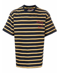 dunkelblaues horizontal gestreiftes T-Shirt mit einem Rundhalsausschnitt von Andersson Bell