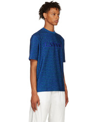 dunkelblaues horizontal gestreiftes T-Shirt mit einem Rundhalsausschnitt von Lanvin