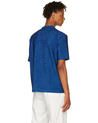 dunkelblaues horizontal gestreiftes T-Shirt mit einem Rundhalsausschnitt von Lanvin