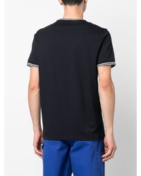 dunkelblaues horizontal gestreiftes T-Shirt mit einem Rundhalsausschnitt von Fred Perry