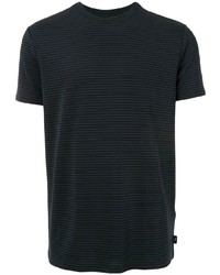 dunkelblaues horizontal gestreiftes T-Shirt mit einem Rundhalsausschnitt von Emporio Armani
