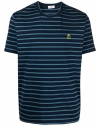 dunkelblaues horizontal gestreiftes T-Shirt mit einem Rundhalsausschnitt von Etro